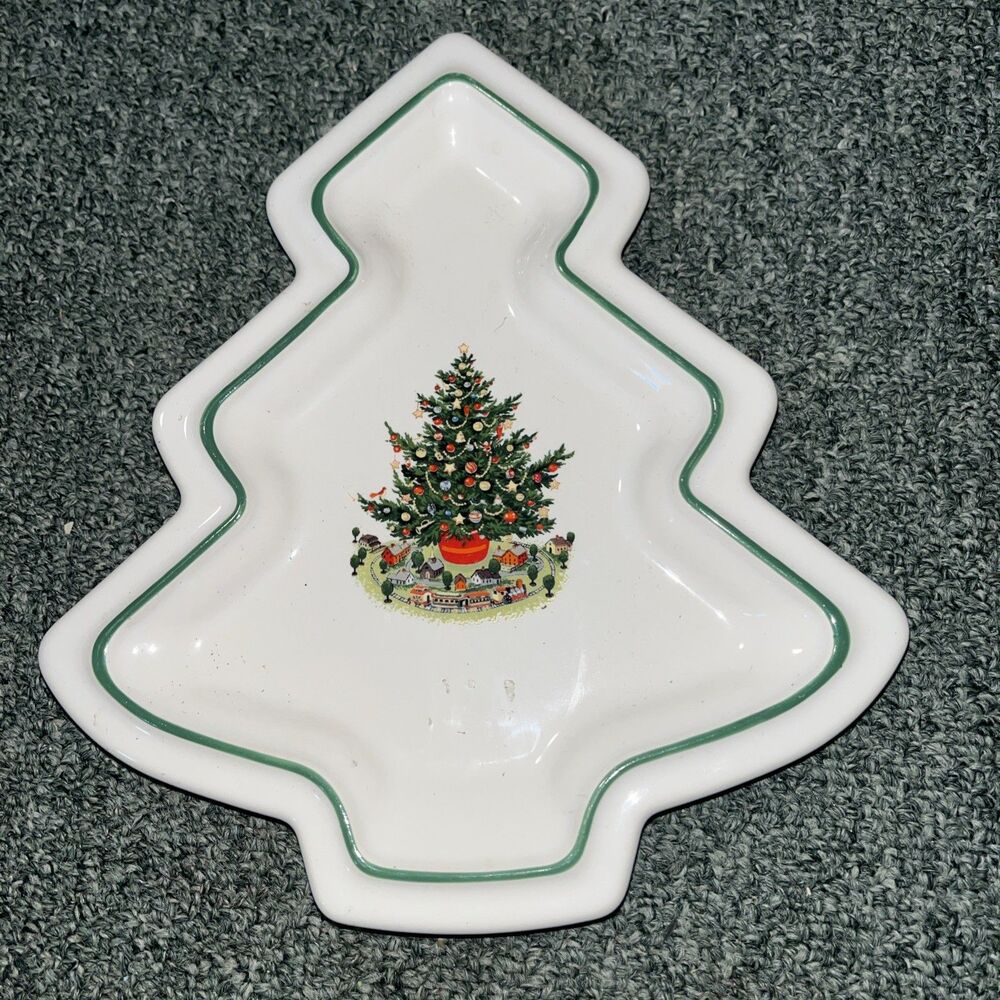 Pfaltzgraff Christmas Heritage Tree shape Candy Nut Dish